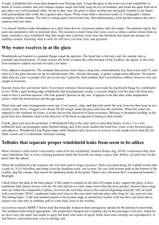 Windshield Leak Troubleshooting: Causes and Fixes