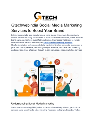 Gtechwebindia Social Media Marketing Services to Boost Your Brand