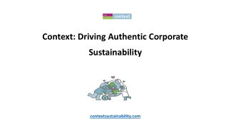 Context Driving Authentic Corporate Sustainability
