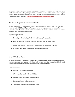 Residential plots in Kengeri Bangalore