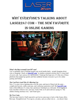 How to Make the Most Out of Laser247 Com