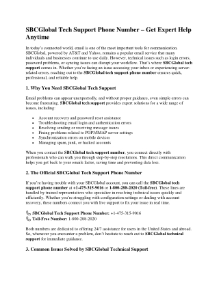 How to Contact SBCGLOBAL Tech Support: A Comprehensive Guide