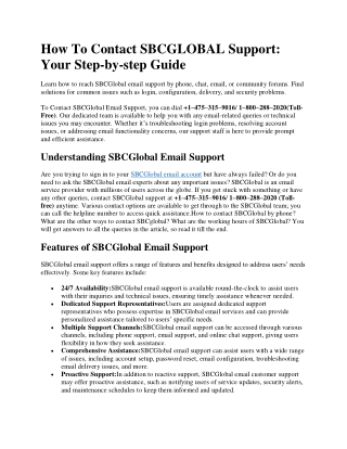 How To Contact SBCGlobal Customer Support Expert: Your Step-by-step Guide
