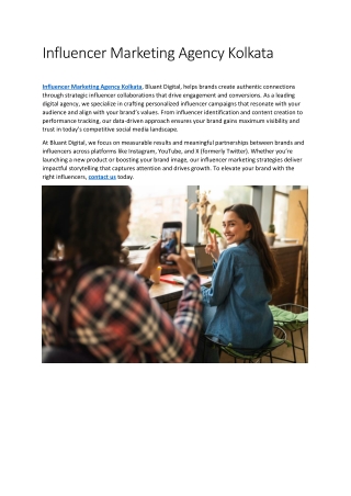 Influencer Marketing Agency Kolkata