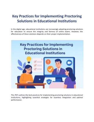 Key Practices for Implementing Proctoring Solutions in Educational Institutions