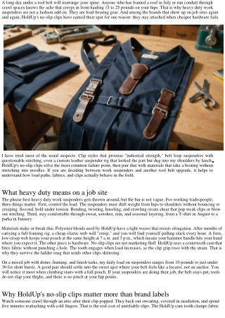 Best Heavy Duty Work Suspenders Why Pros Choose HoldUp’s No-Slip Clips