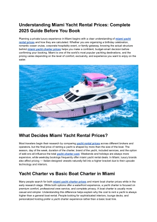 Understanding Miami Yacht Rental Prices_ Complete 2025 Guide Before You Book