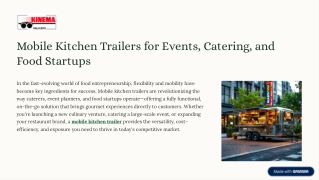Mobile Kitchen Trailers for Events, Catering, and Food Startups