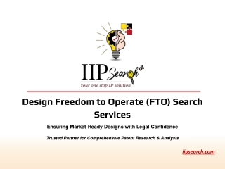 Design Freedom to Operate Search Services | Design FTO Search | IIP Search