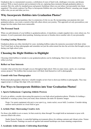 Fun Ways to Incorporate Hobbies into your Graduation Photos!