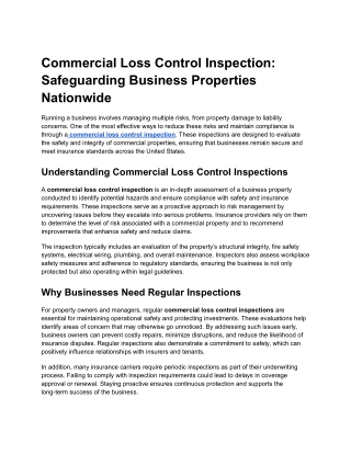 Commercial Loss Control Inspection_ Safeguarding Business Properties Nationwide