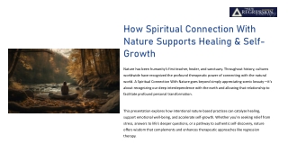 How Spiritual Connection With Nature supports healing & self-growth