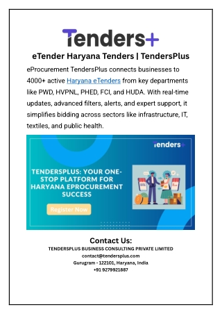 Haryana eProcurement Tenders | TendersPlus