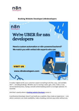 Booking Website Developer|n8ndevelopers
