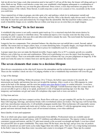 How Long Will a Rock Chip Repair Last?