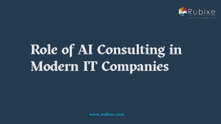 Role of AI Consulting in Modern IT Companies