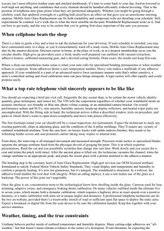 On-the-Go Windshield Replacement: What to Expect