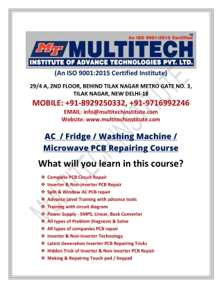AC Repairing Course | AC Repairing Institute in Delhi