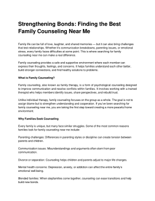Strengthening Bonds_ Finding the Best Family Counseling Near Me