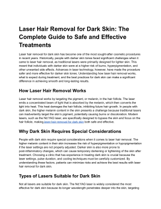 laser hair removal for dark skin