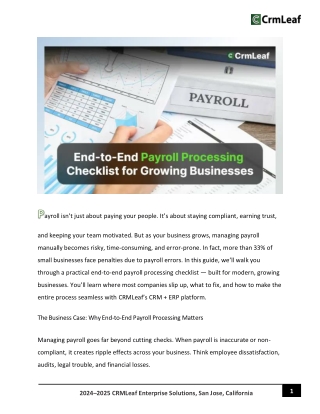 End-to-End Payroll Processing Checklist for Growing Businesses