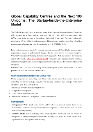 Global Capability Centres and the Next 100  Unicorns