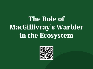 The Role of MacGillivray’s Warbler in the Ecosystem