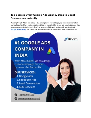 Top Secrets Every Google Ads Agency Uses to Boost Conversions Instantly