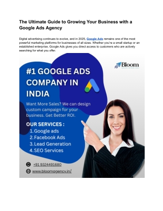 The Ultimate Guide to Growing Your Business with a Google Ads Agency