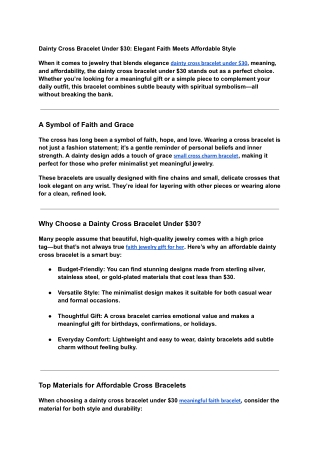 dainty cross bracelet under $30