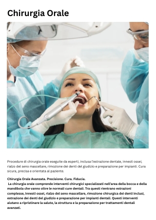 Chirurgia orale e chirurgia dentale in Albania Clinic Group