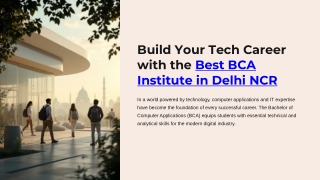 Build Your Tech Career with the Best BCA Institute in Delhi NCR