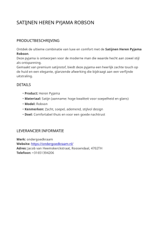 satijnen heren pyjama robson