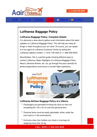 What Is Lufthansa’s Baggage Policy in 2025