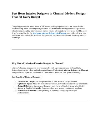 Best Interior Designer in Chennai | Modern Home & Office Interior Designs – Rock