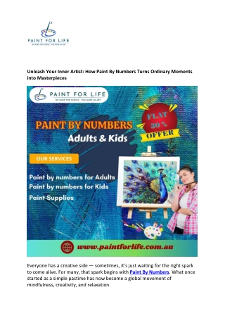 Paint By Numbers | Paint for Life