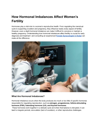 How Hormonal Imbalances Affect Women’s Fertility
