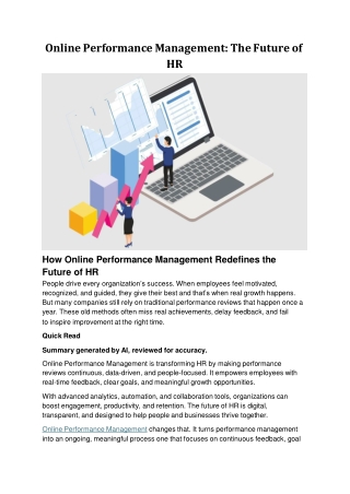 Online Performance Management: The Future of HR
