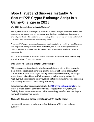 _Boost Trust and Success Instantly. A Secure P2P Crypto Exchange Script Is a Game-Changer in 2025