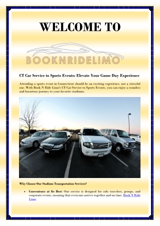 Luxury Car Service for CT Sports Events and Stadiums