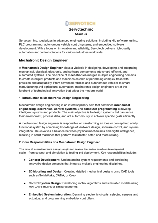 Mechatronic Design Engineer