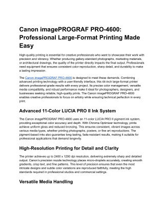 Canon imagePROGRAF PRO-4600
