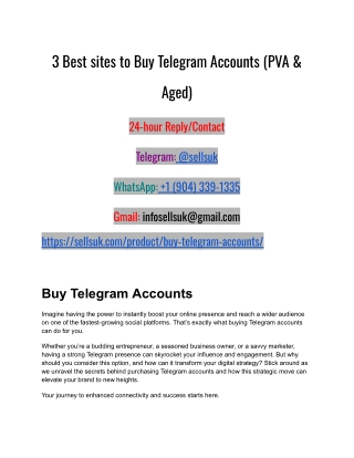 3 Best sites to Buy Telegram Accounts (PVA & Aged)
