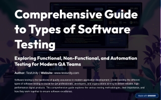 Complete Guide to Types of Software Testing: Functional, Non-Functional testing.
