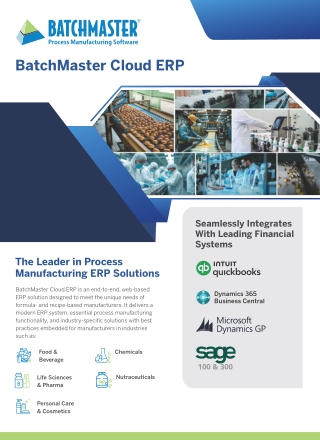Leader in Process Manufacturing ERP Solutions | BatchMaster ERP Software