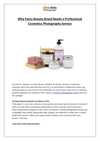Why Every Beauty Brand Needs a Professional Cosmetics Photography Service