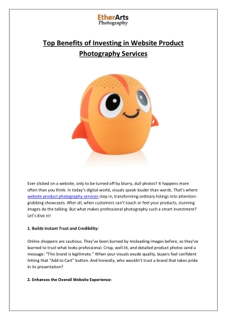 Top Benefits of Investing in Website Product Photography Services