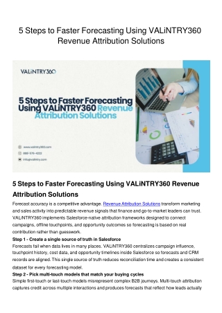 Revenue Attribution Solutions