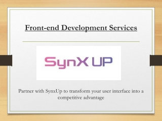 Frontend Development Services - Synxup