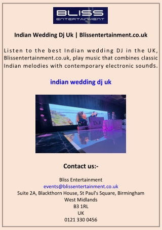 Indian Wedding Dj Uk Blissentertainment.co.uk
